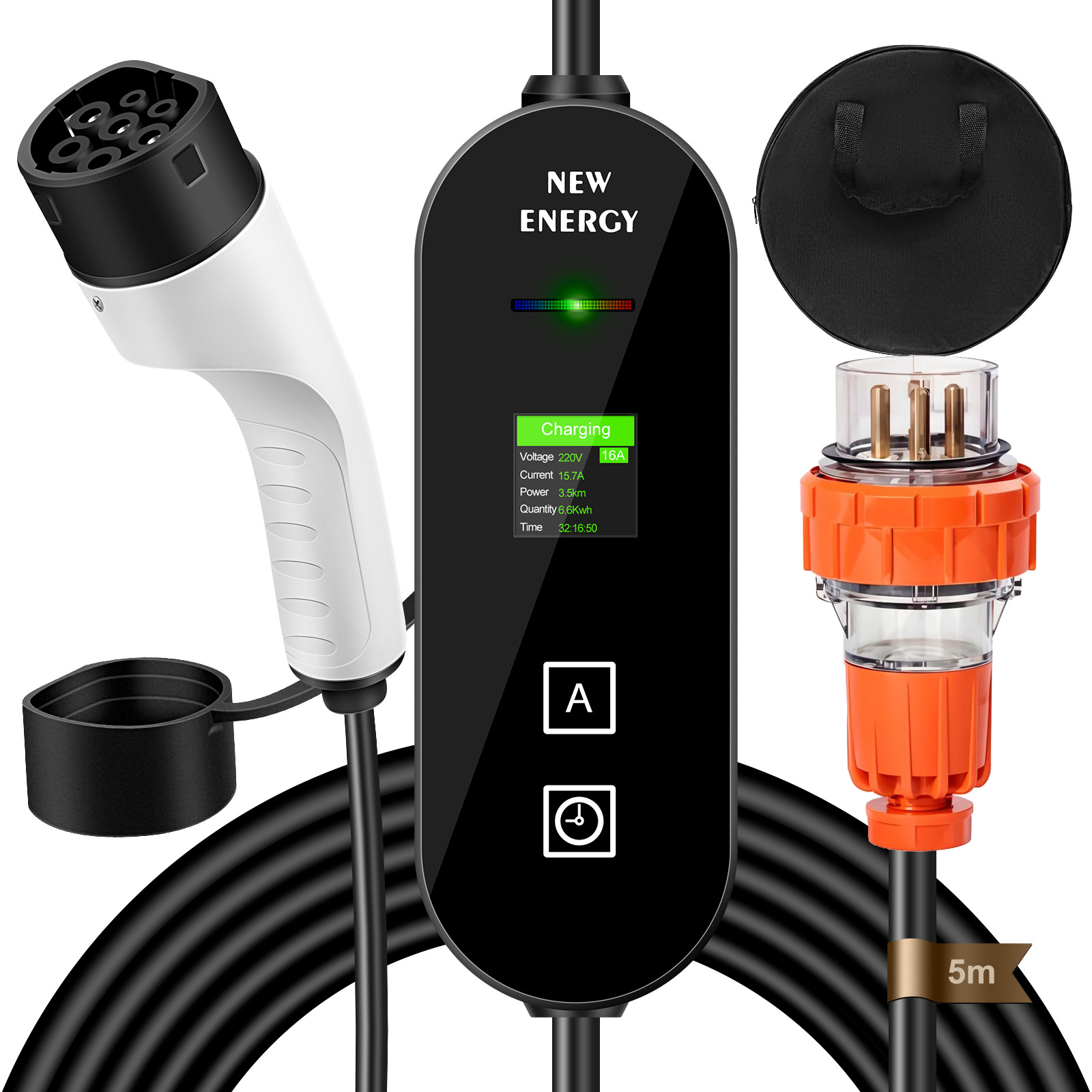 Portable Ev Charger 32A Type 2 Cee Plug - EU/UKプラグ CEE 32A/16A ポータブルEV充電ステーション AC 3.5KW/7KW