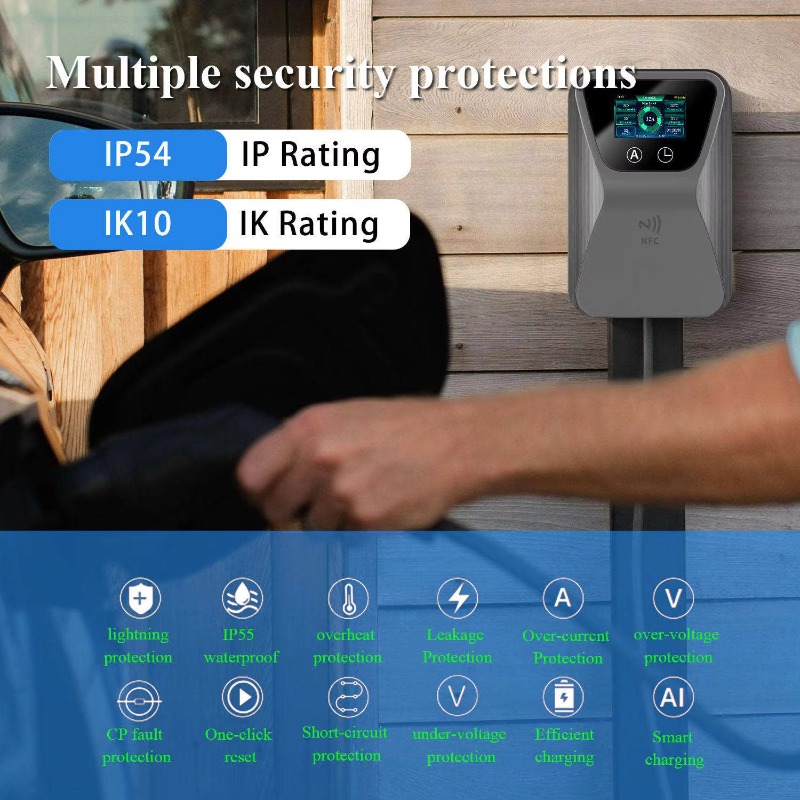 EV充電器 スマートウォールボックス 7kW 11kW 22 - 22Kw Wallbox Type 2 Ocpp Rfid のレビューと価格