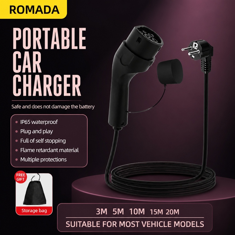 7KW ROMADA 32A 電気自動車用ポータブル充電器  - Portable Ev Charger 32A Type 2 Cee Plug のレビューと価格